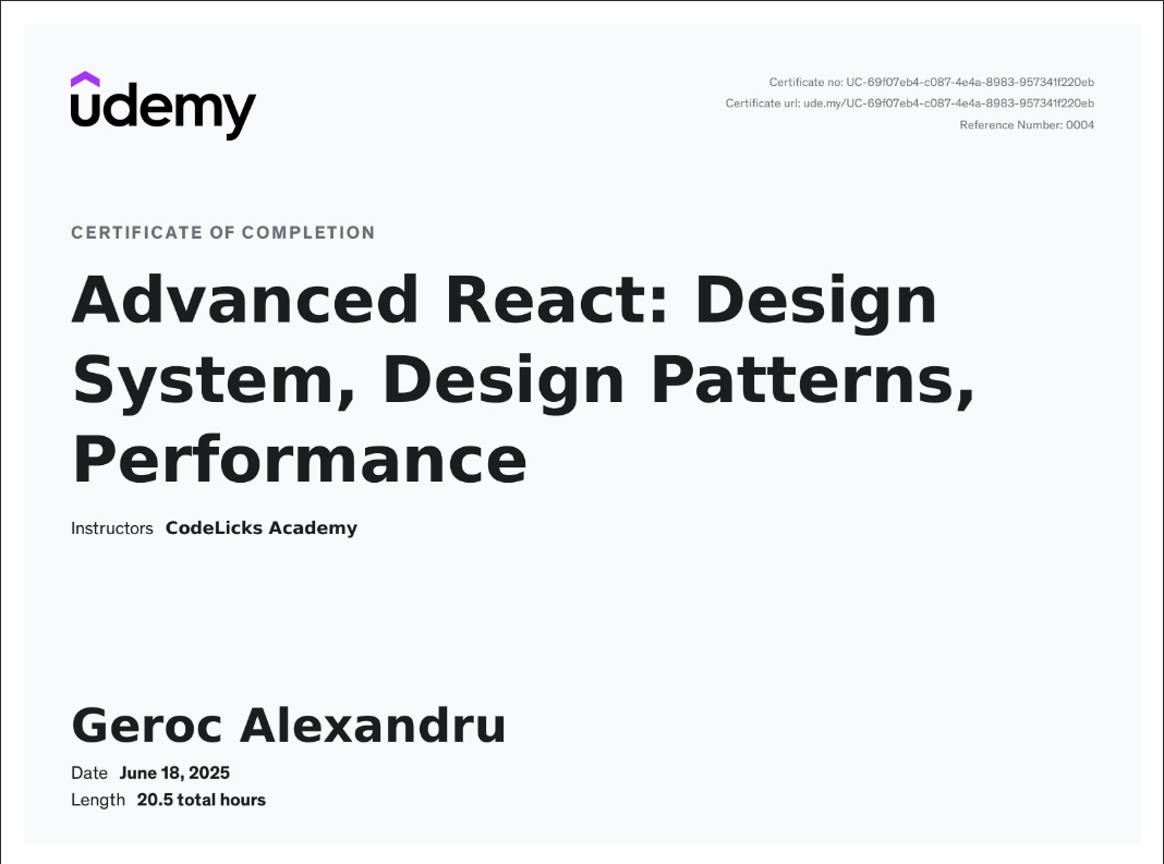 Advanced React: Design System, Design Patterns, Performance